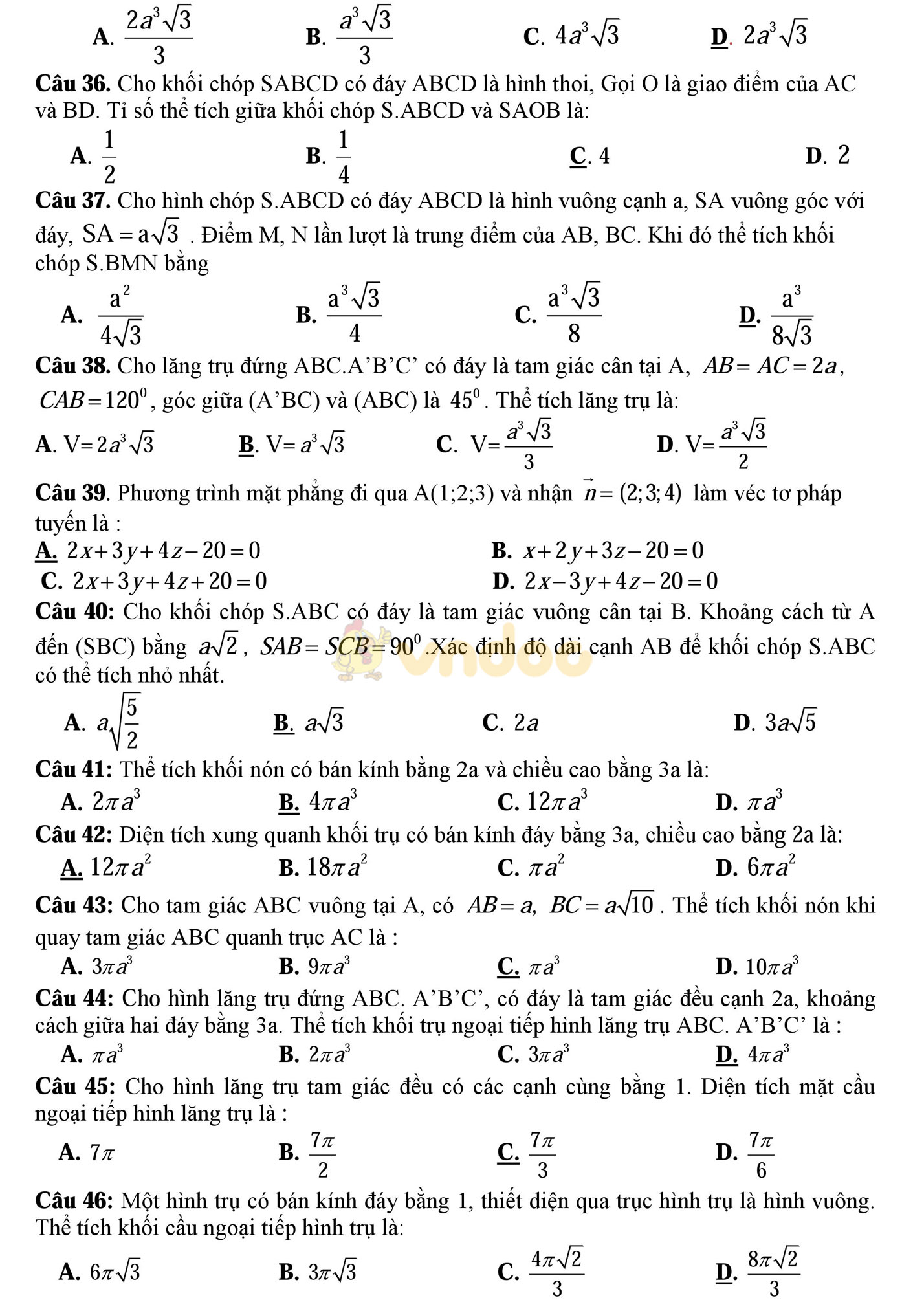 Đề thi thử THPT Quốc gia năm 2017 môn Toán