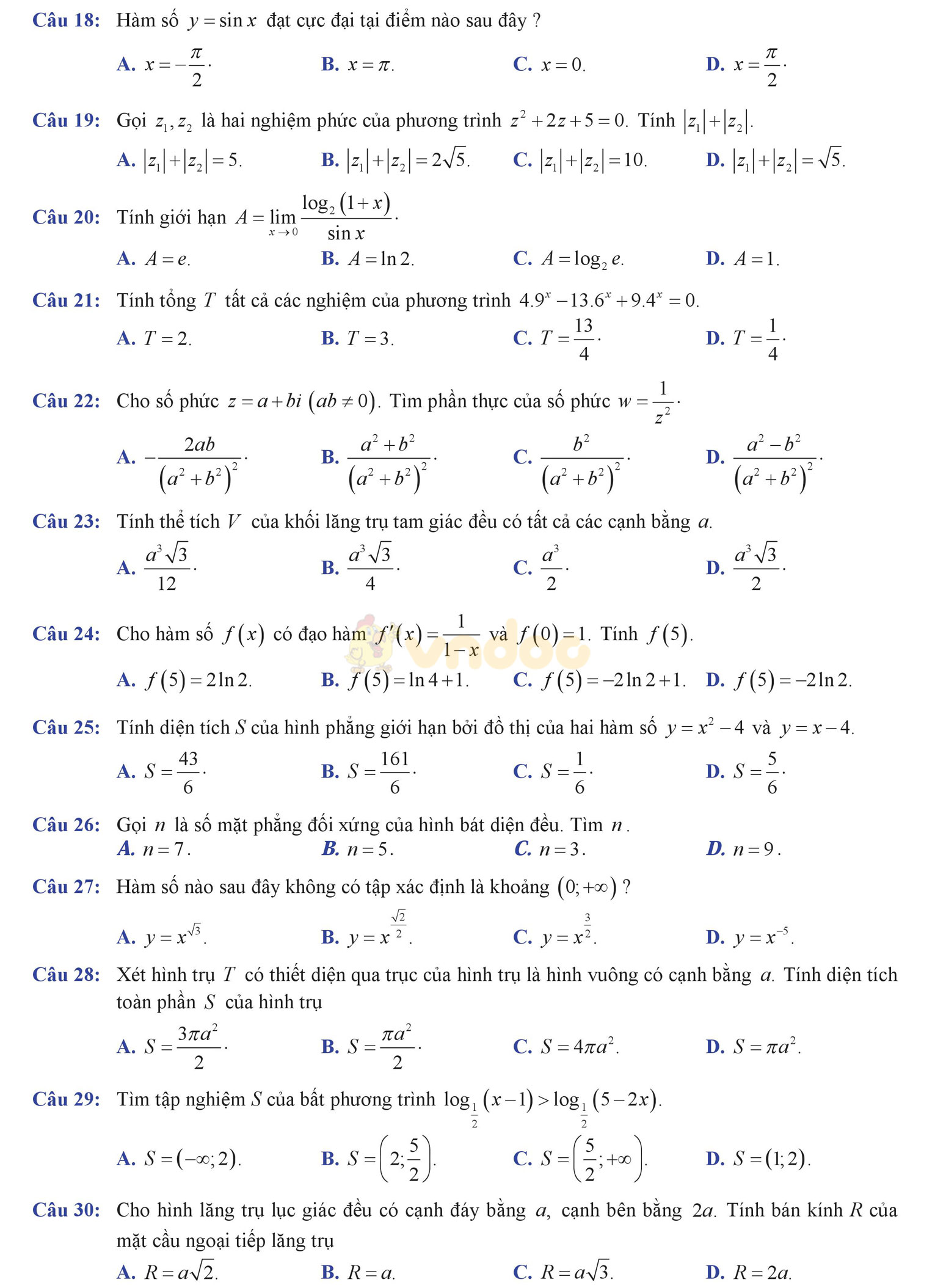 Đề thi thử THPT Quốc gia năm 2017 môn Toán Đề thi thử THPT Quốc gia năm 2017 môn Toán