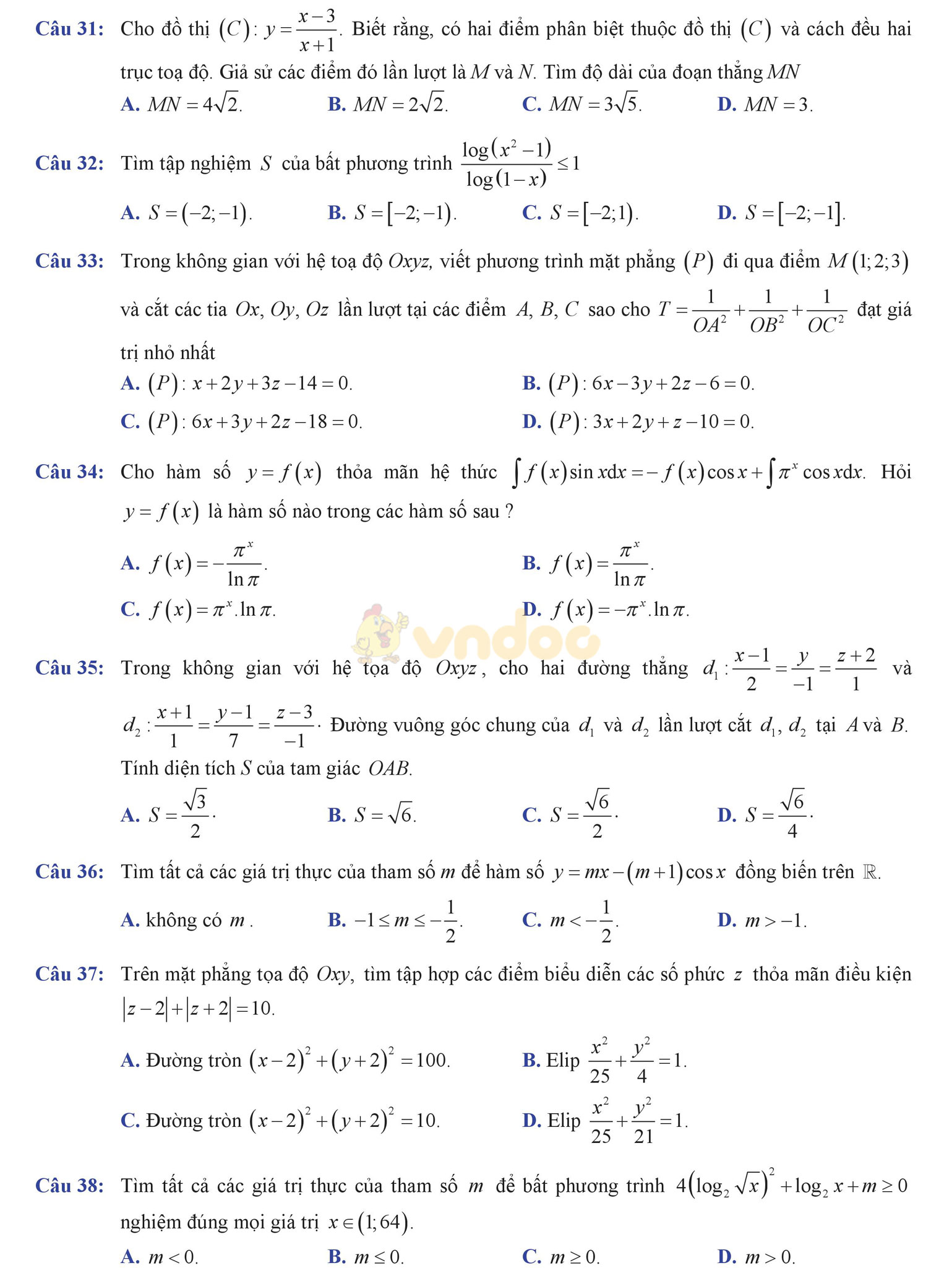 Đề thi thử THPT Quốc gia năm 2017 môn Toán Đề thi thử THPT Quốc gia năm 2017 môn Toán