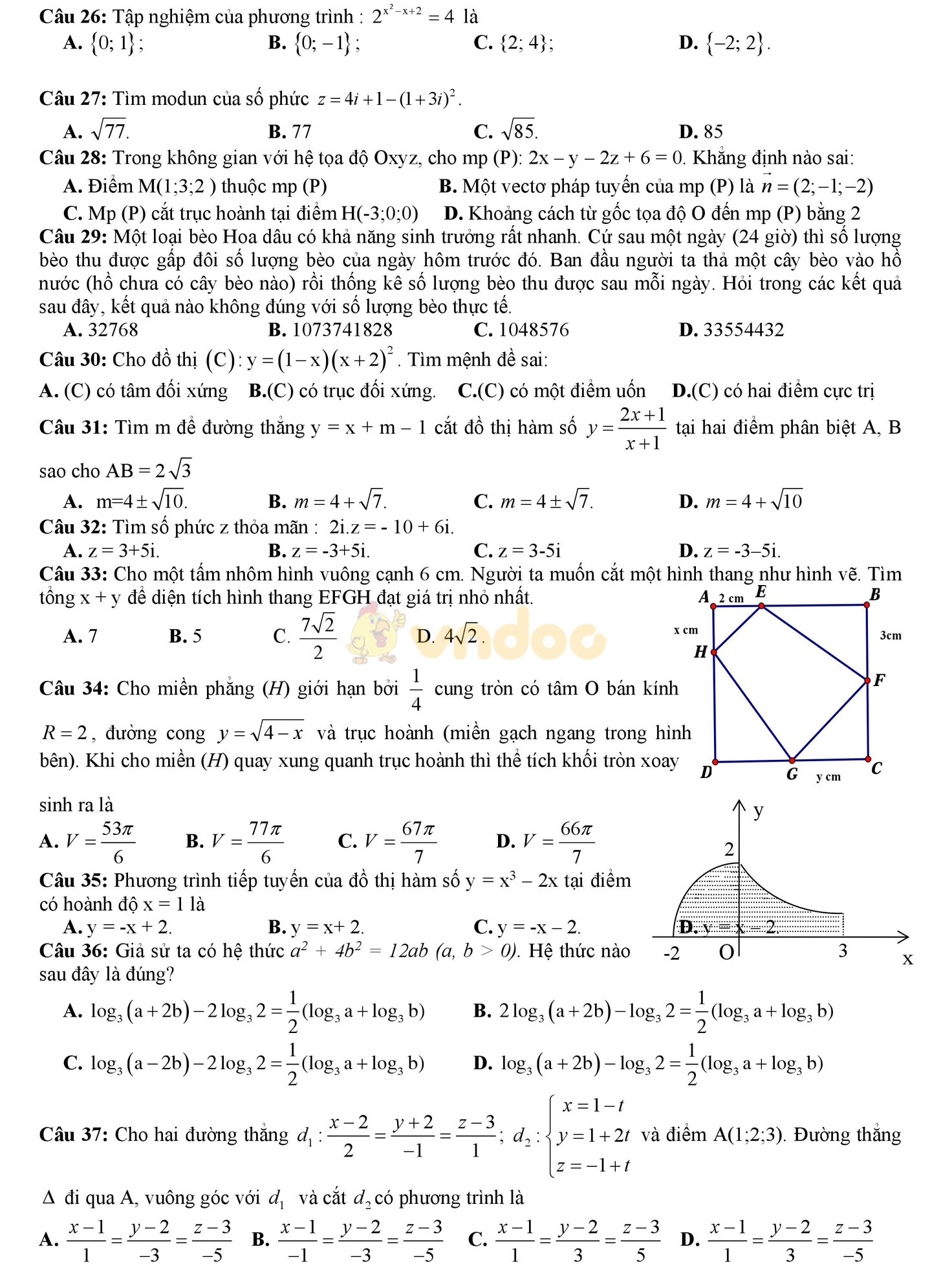Đề thi thử THPT Quốc gia năm 2017 môn Toán