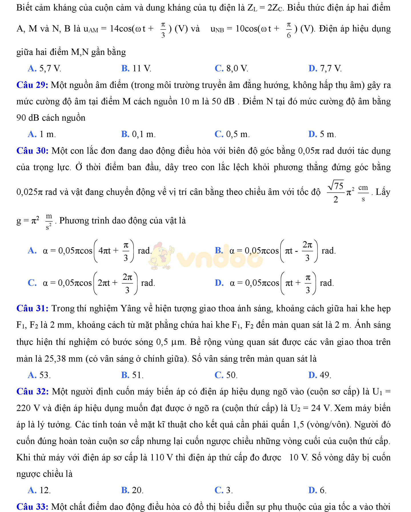 Đề thi thử THPT Quốc gia năm 2017 môn Vật lý