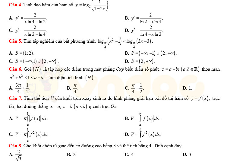 Đề thi thử THPT Quốc gia năm 2017 môn Toán