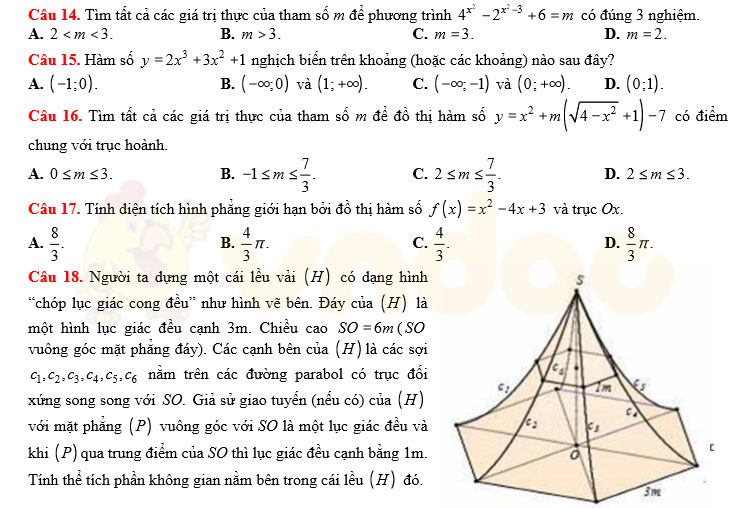Đề thi thử THPT Quốc gia năm 2017 môn Toán