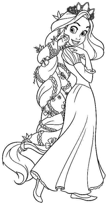 Bộ tranh tô màu công chúa tóc mây dành cho bé gái