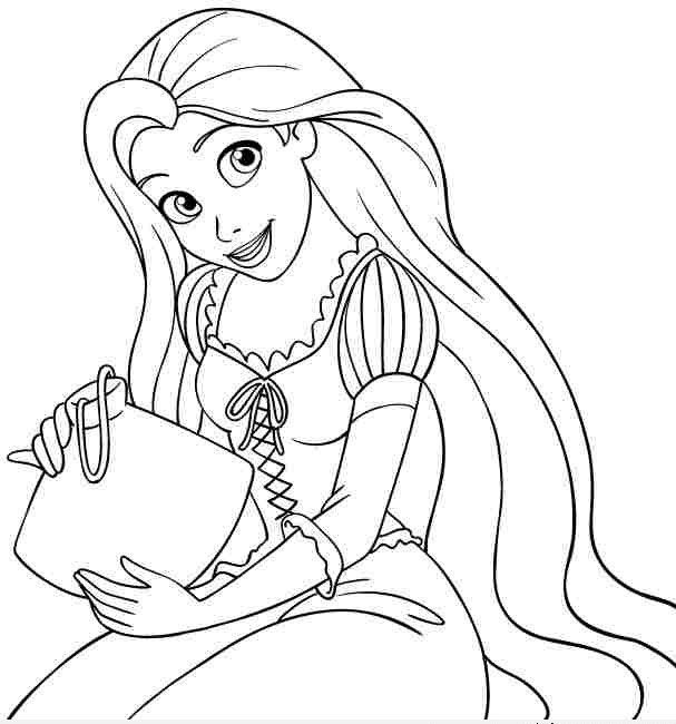 Bộ tranh tô màu công chúa tóc mây dành cho bé gái