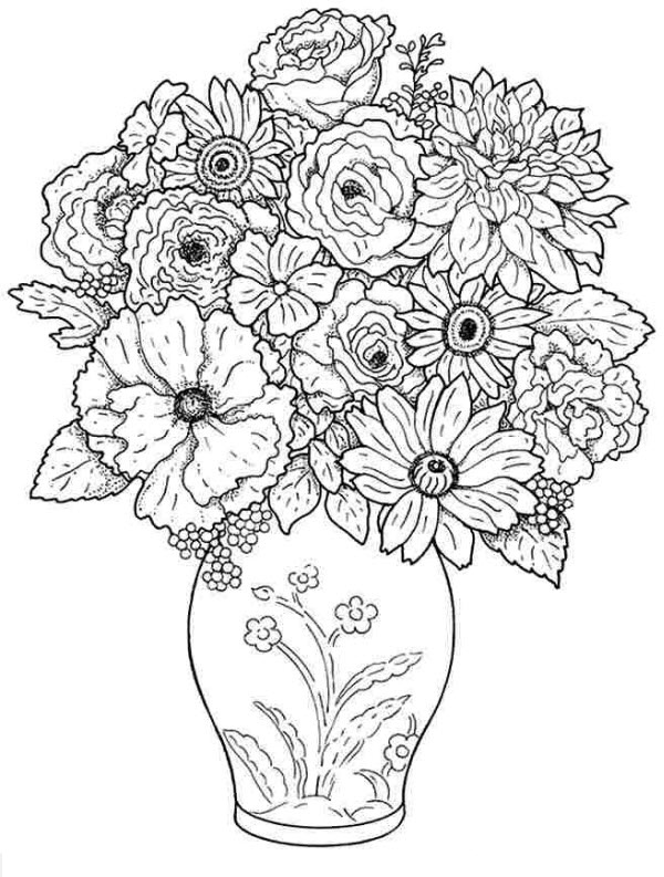 Tranh tô màu bông hoa dành cho bé học mẫu giáo