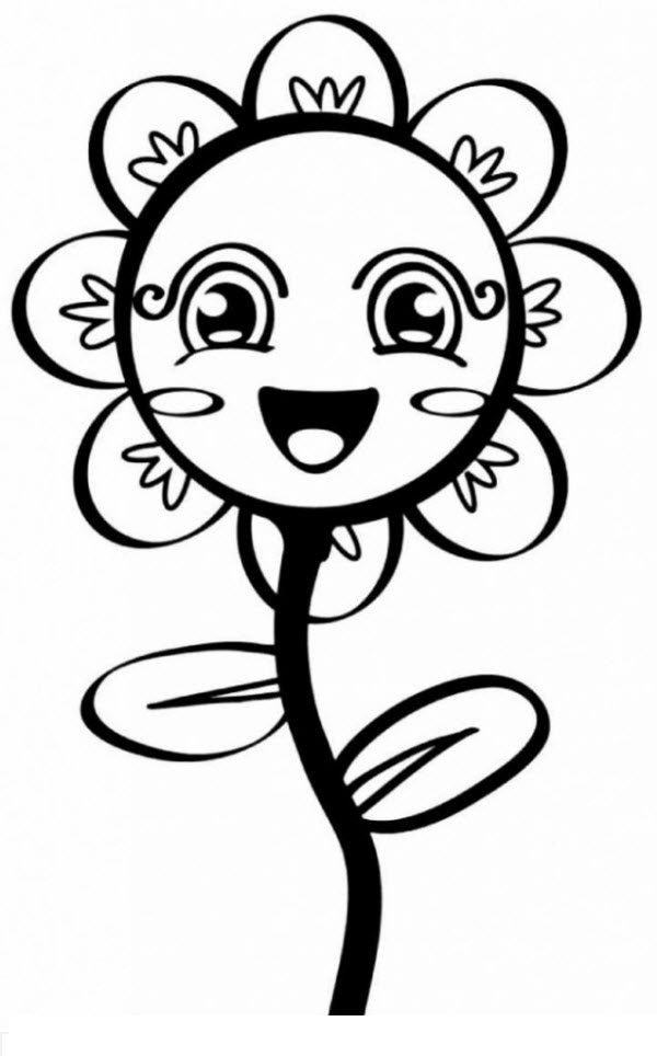 Tranh tô màu bông hoa dành cho bé học mẫu giáo