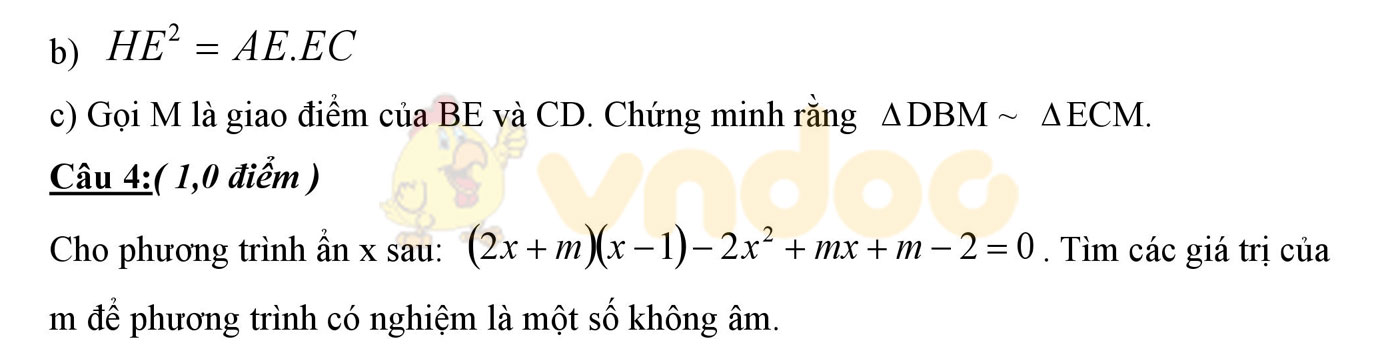 Đề thi học kì 2 môn Toán lớp 8