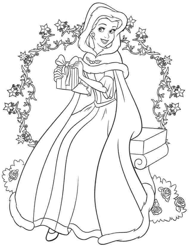 Tranh tô màu công chúa Belle cho bé gái dễ thương nhất