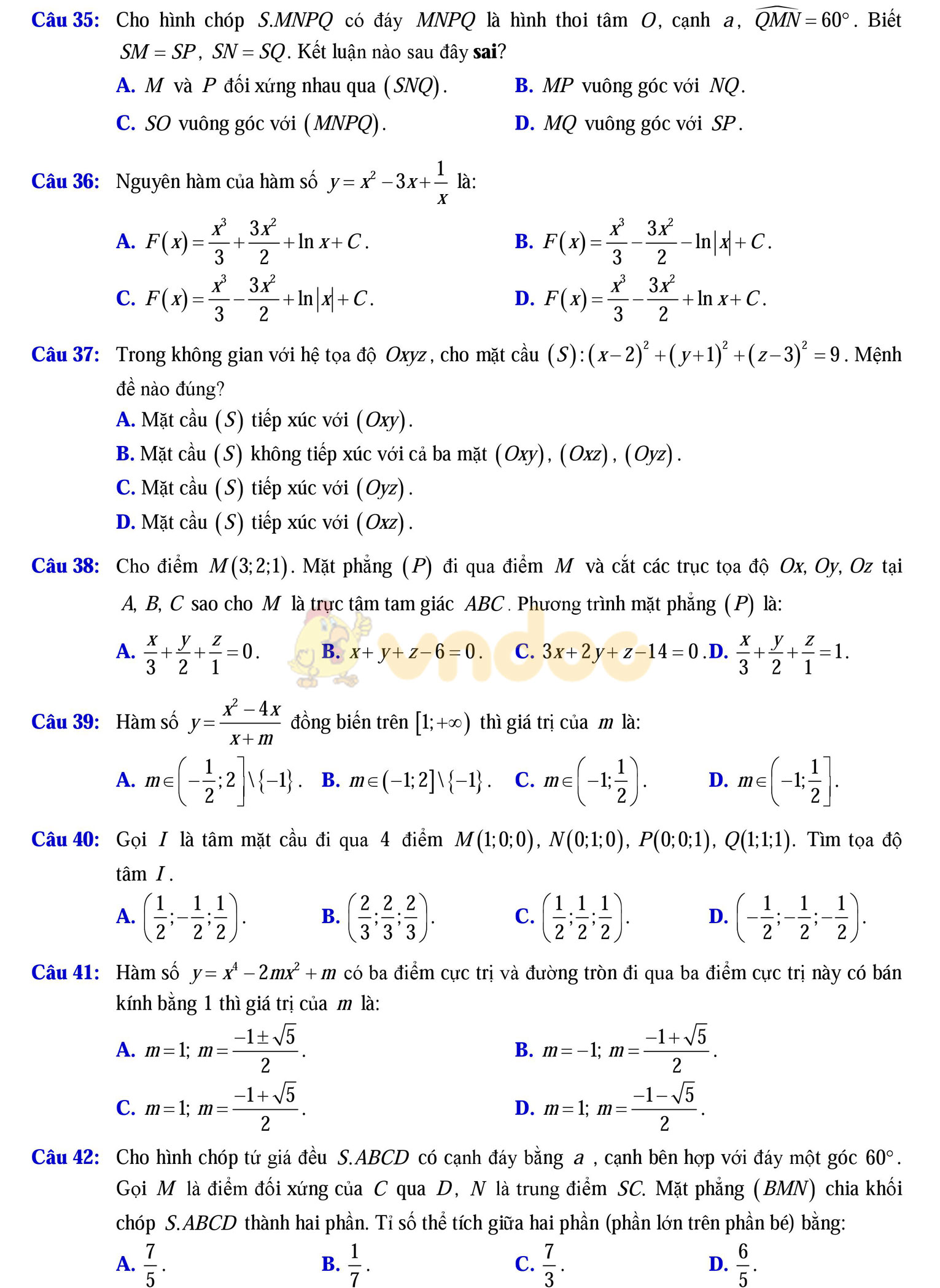 Đề thi thử THPT Quốc gia năm 2017 môn Toán Đề thi thử THPT Quốc gia năm 2017 môn Toán