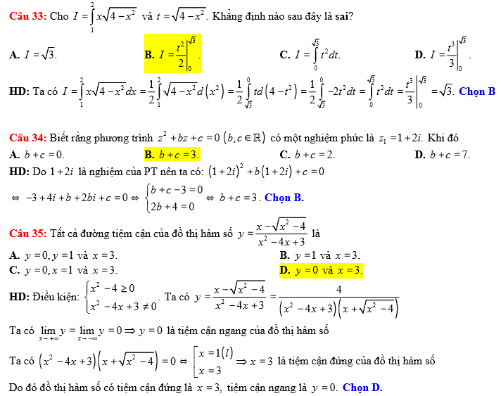 Đề thi thử THPT Quốc gia năm 2017 môn Toán