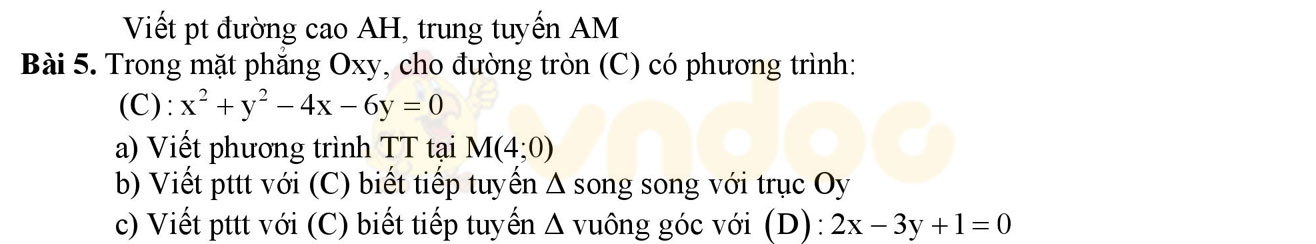 Đề thi học kì 2 môn Toán lớp 10