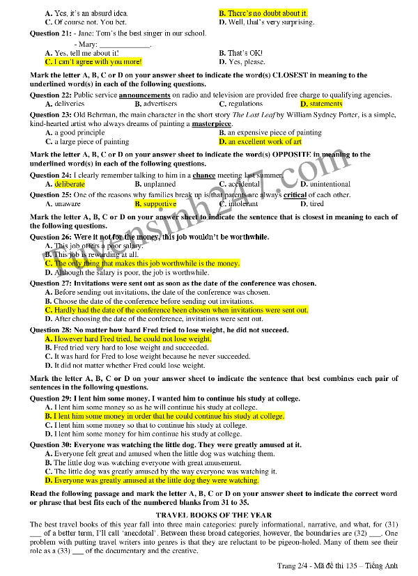 Đề thi thử THPT Quốc gia năm 2017 Đề thi thử THPT Quốc gia năm 2017 có đáp án