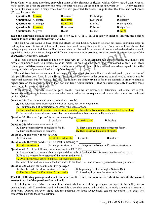 Đề thi thử THPT Quốc gia năm 2017 môn Tiếng Anh trường THPT Chuyên Lương Thế Vinh, Đồng Nai Đề thi thử THPT Quốc gia năm 2017 môn Tiếng Anh trường THPT Chuyên Lương Thế Vinh, Đồng Nai có đáp án (lần 1)