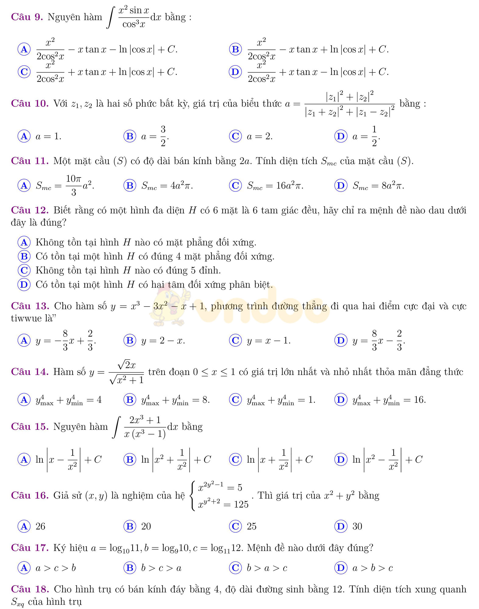 Đề thi thử THPT Quốc gia năm 2017 môn Toán Đề thi thử THPT Quốc gia năm 2017 môn Toán