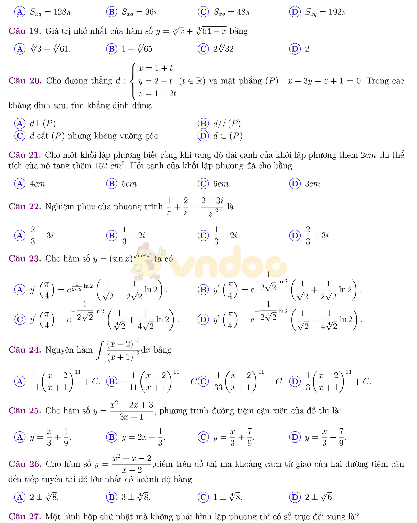 Đề thi thử THPT Quốc gia năm 2017 môn Toán Đề thi thử THPT Quốc gia năm 2017 môn Toán