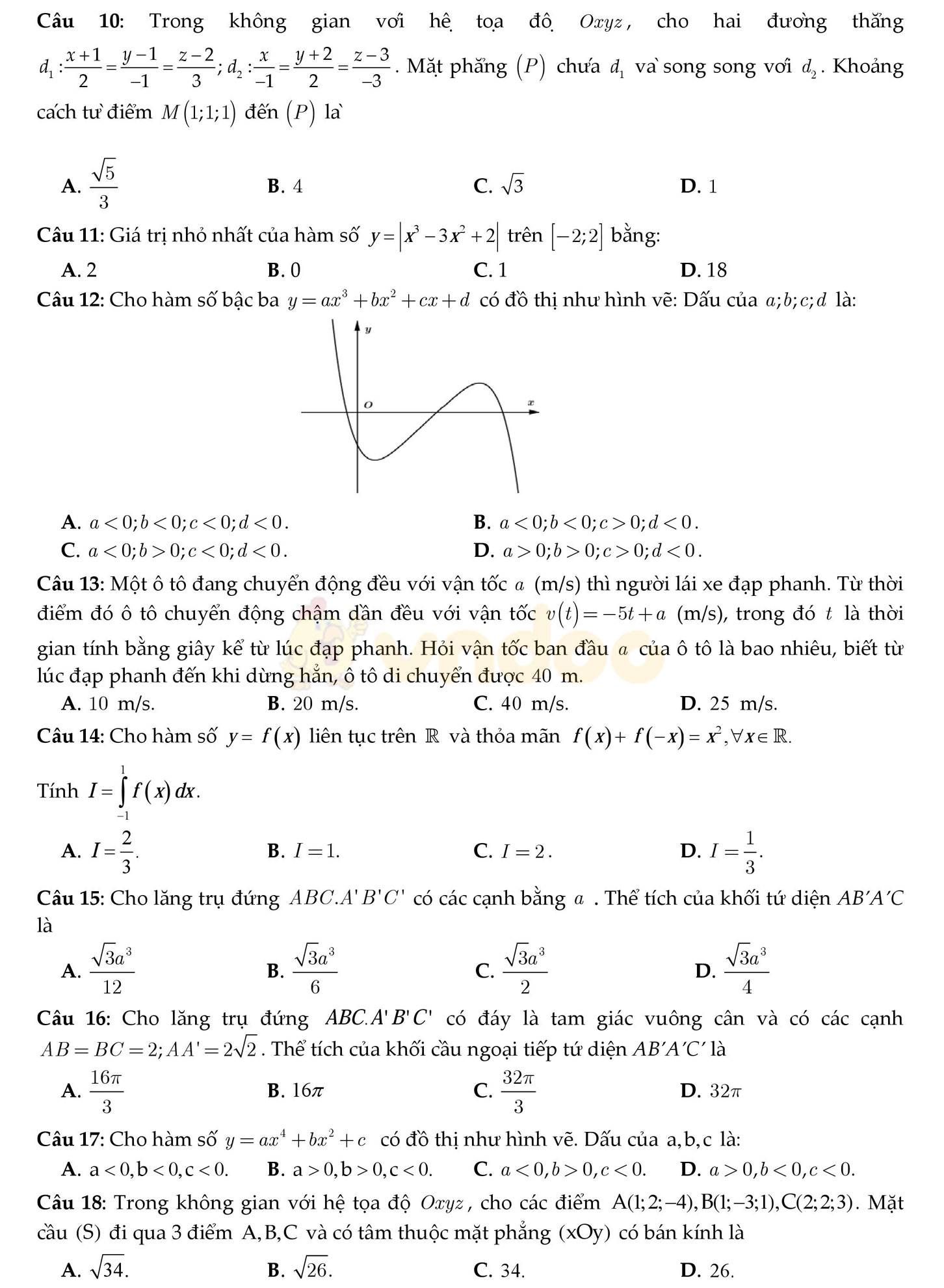 Đề thi thử THPT Quốc gia năm 2017 môn Toán Đề thi thử THPT Quốc gia năm 2017 môn Toán