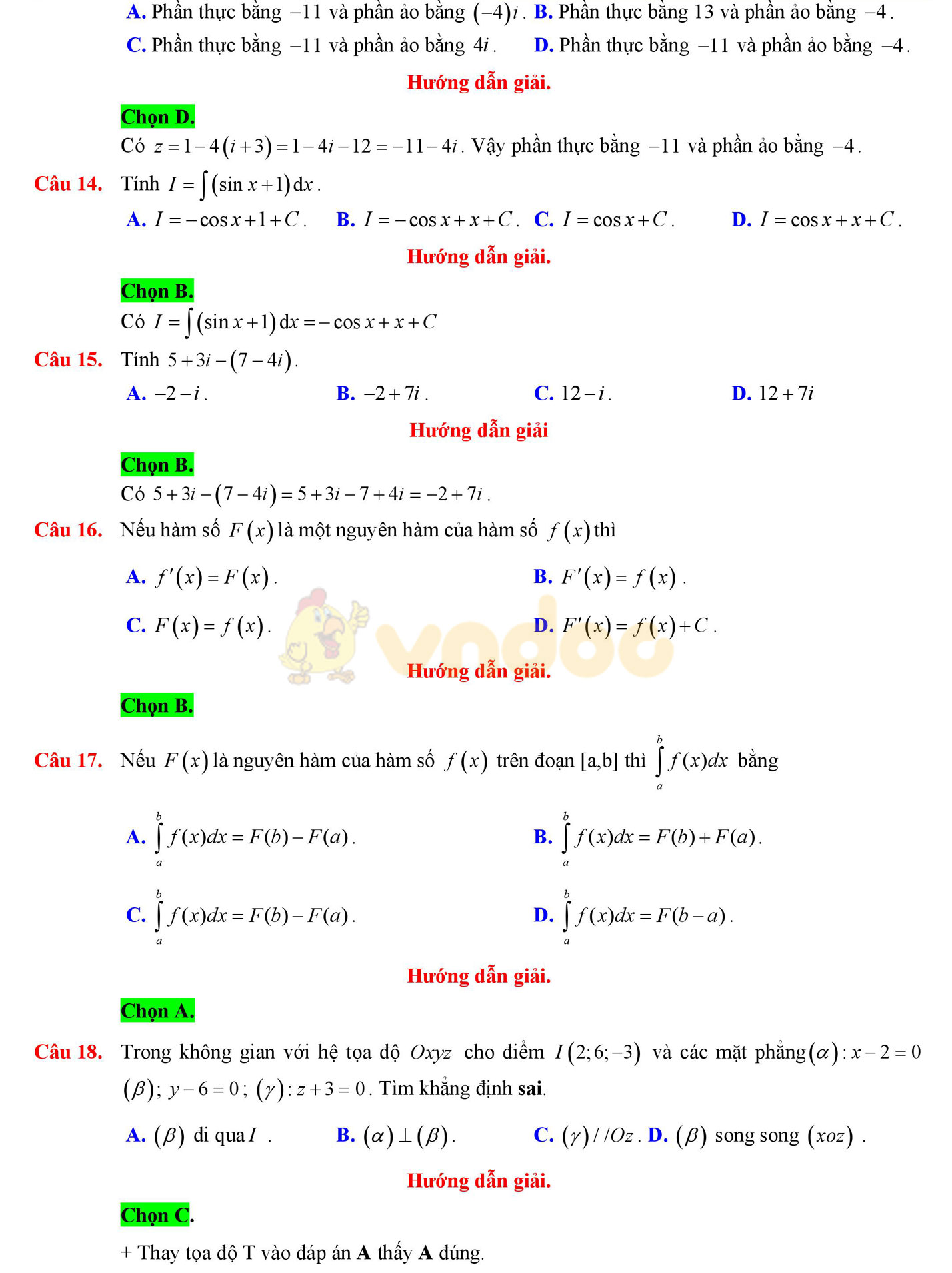 Đề thi học kì 2 môn Toán lớp 12 Đề thi học kì 2 môn Toán lớp 12
