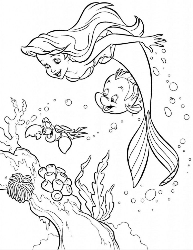 Tranh tô màu nàng tiên cá