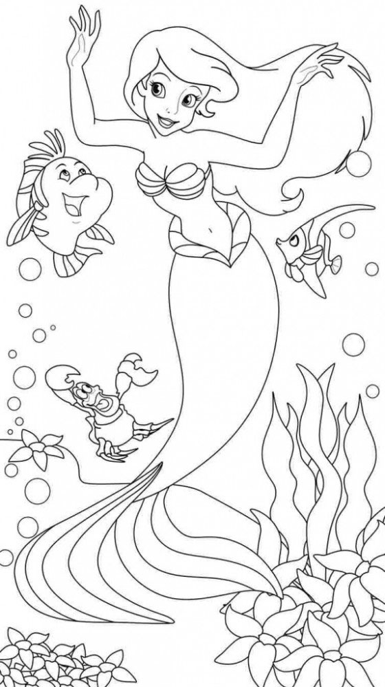 Tranh tô màu nàng tiên cá