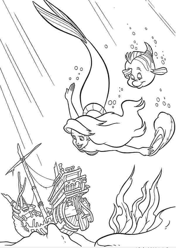 Tranh tô màu nàng tiên cá