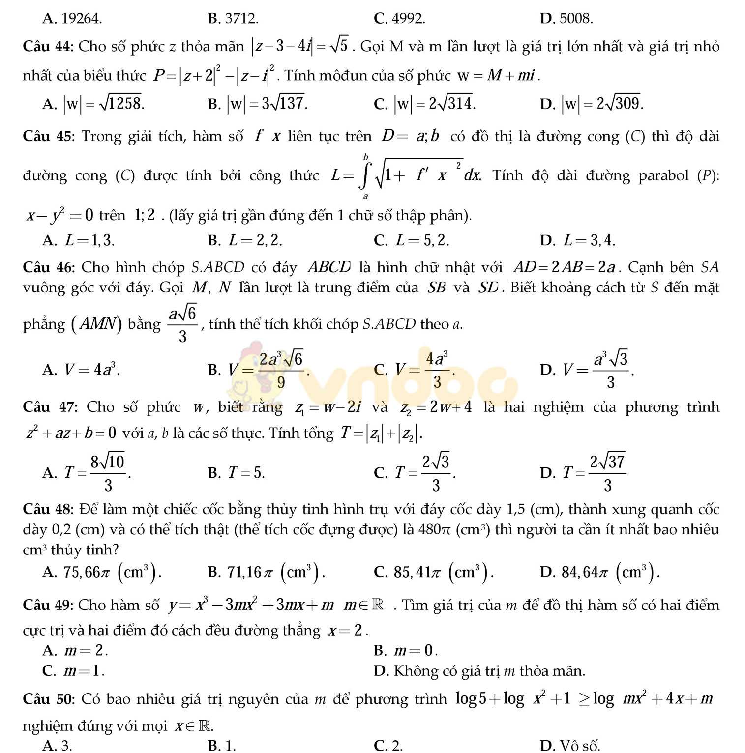 Đề thi thử THPT Quốc gia năm 2017 môn Toán