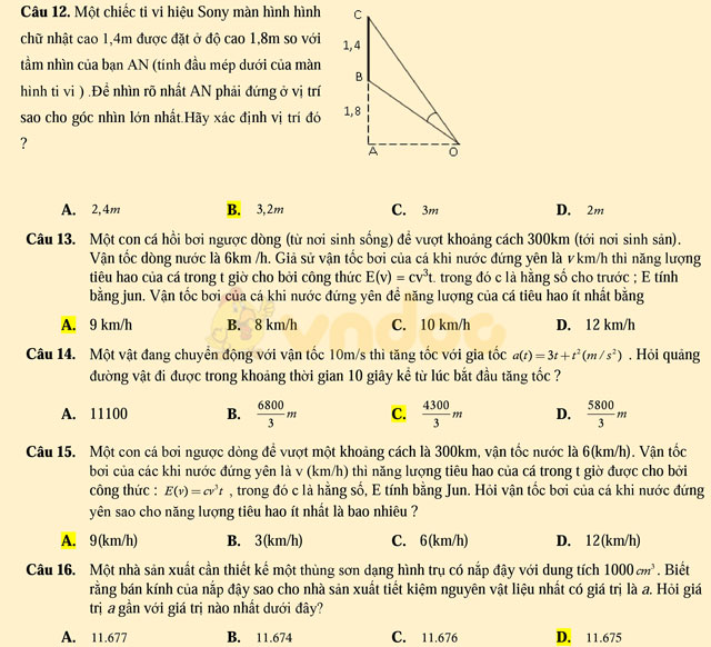 121 bài toán ứng dụng thực tế có hướng dẫn giải chi tiết