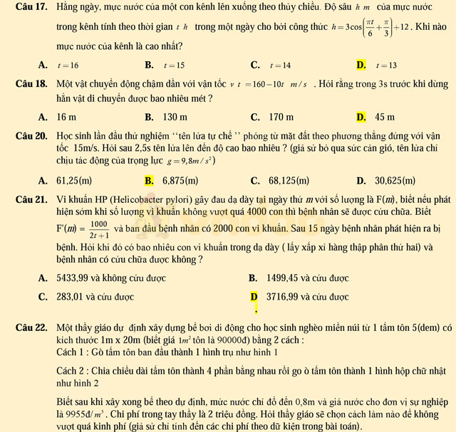 121 bài toán ứng dụng thực tế có hướng dẫn giải chi tiết