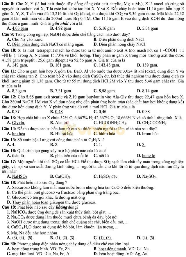 Đề thi thử THPT Quốc gia năm 2017 môn Hóa học trường THPT Thanh Miện, Hải Dương (Lần 2) Đề thi thử THPT Quốc gia năm 2017 môn Hóa học có đáp án