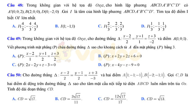 Đề thi thử THPT Quốc gia 2017 môn Toán