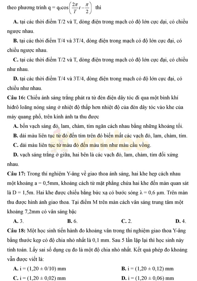 Đề thi thử THPT Quốc gia 2017 môn Vật lý Đề thi thử THPT Quốc gia 2017 môn Vật lý