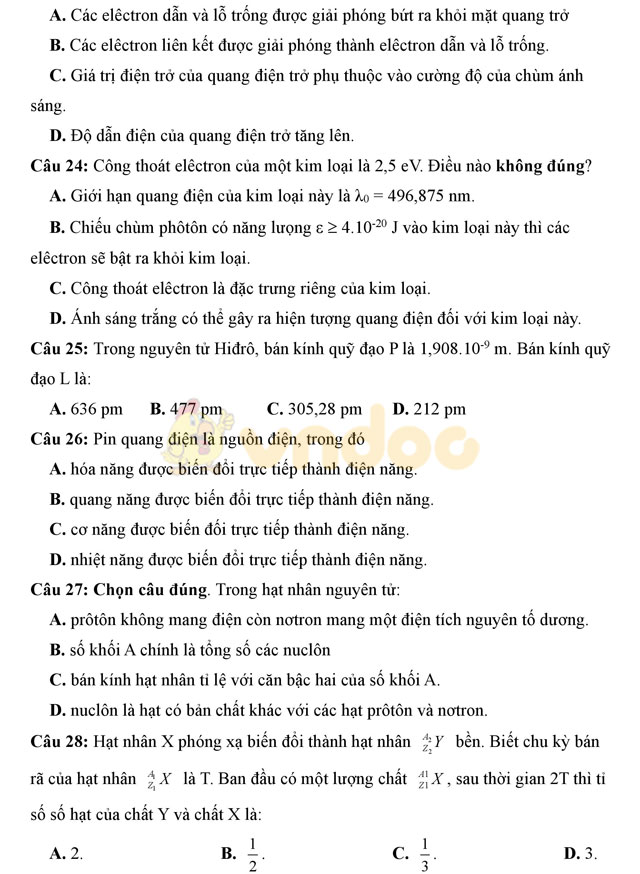 Đề thi thử THPT Quốc gia 2017 môn Vật lý Đề thi thử THPT Quốc gia 2017 môn Vật lý