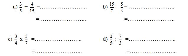Đề thi học kì 2 môn Toán lớp 4