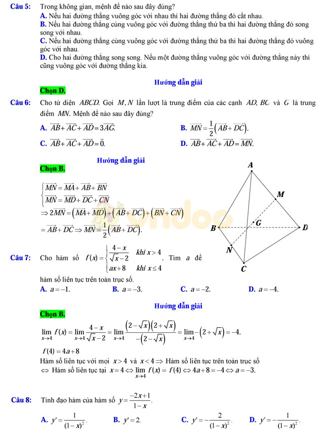 Đề thi học kì 2 lớp 11 môn Toán Đề thi học kì 2 lớp 11 môn Toán