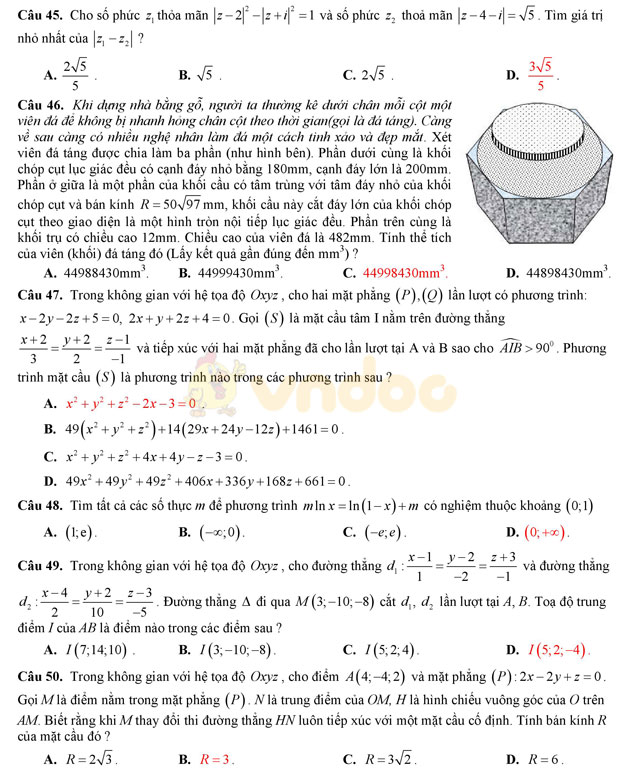 Đề thi thử THPT Quốc gia 2017 môn Toán