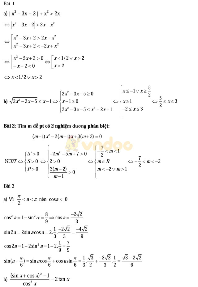 Đề thi học kì 2 môn Toán lớp 10 trường THPT Trần Hưng Đạo, TP Hồ Chí Minh năm học 2016 - 2017 Đề thi học kì 2 môn Toán lớp 10 có đáp án