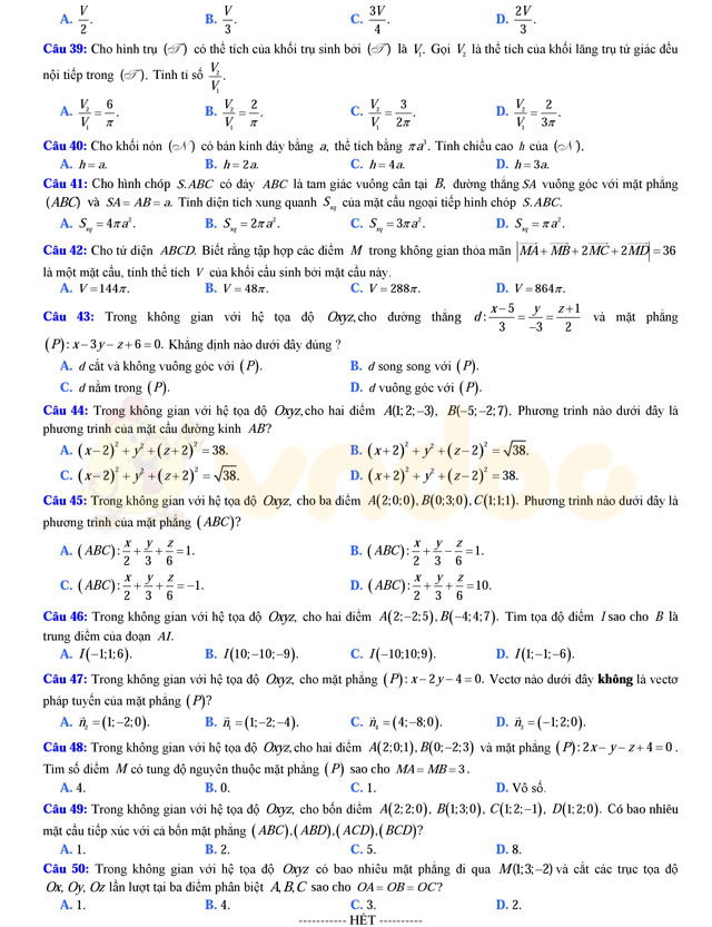 Đề thi thử THPT Quốc gia năm 2017 môn Toán 