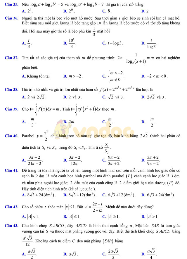 Đề thi thử THPT Quốc gia năm 2017 môn Toán