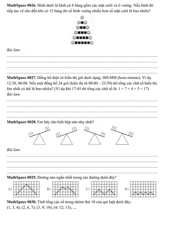 Bài toán tư duy lớp 2 1001 bài toán tư duy lớp 2