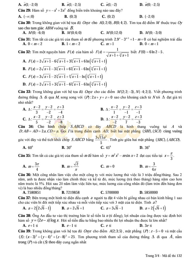 Đề thi thử THPT Quốc gia năm 2017 môn Toán