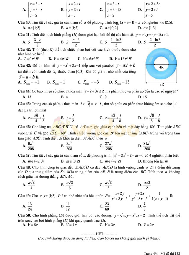 Đề thi thử THPT Quốc gia năm 2017 môn Toán