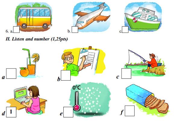 Đề thi cuối học kỳ 2 môn tiếng Anh lớp 5 năm học 2017 Đề thi cuối học kỳ 2 môn tiếng Anh lớp 5