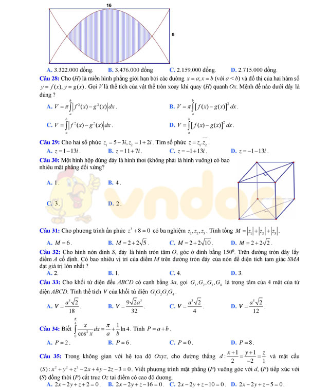 Đề thi thử THPT Quốc gia năm 2017 môn Toán