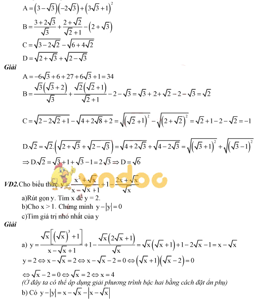Tài liệu ôn thi vào lớp 10 môn Toán