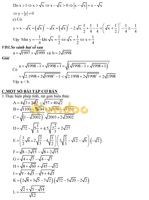 Tài liệu ôn thi vào lớp 10 môn Toán