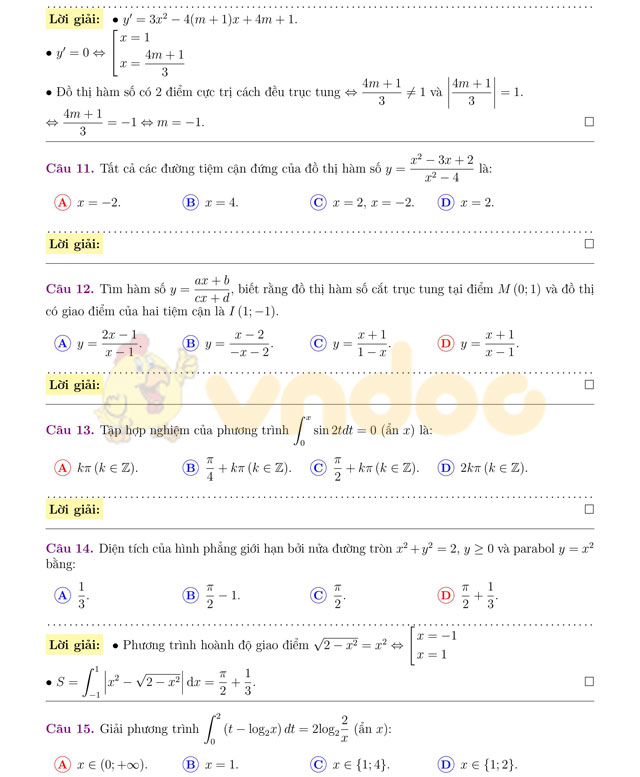 Đề thi thử THPT Quốc gia năm 2017 môn Toán 