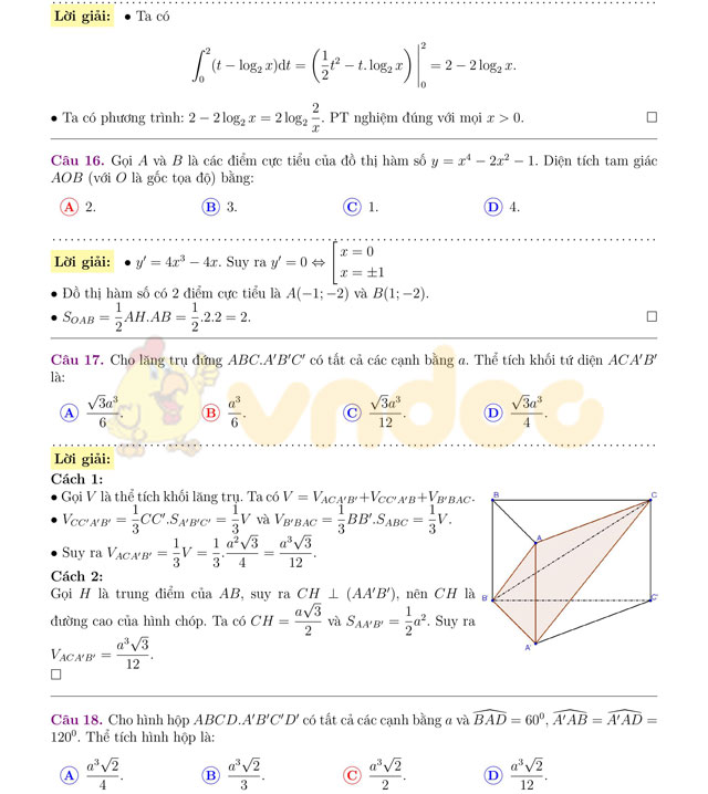 Đề thi thử THPT Quốc gia năm 2017 môn Toán 