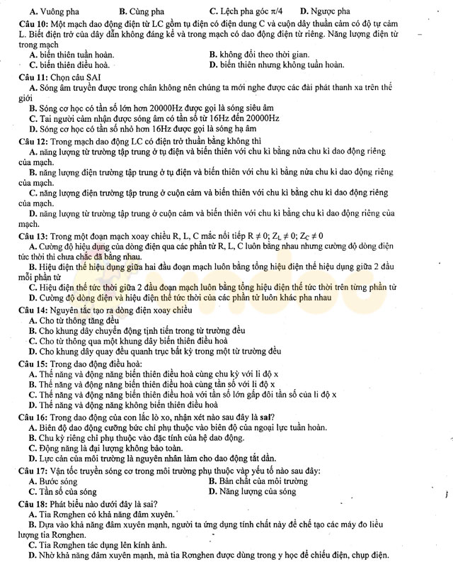 Đề thi thử THPT Quốc gia năm 2017 môn Vật lý 