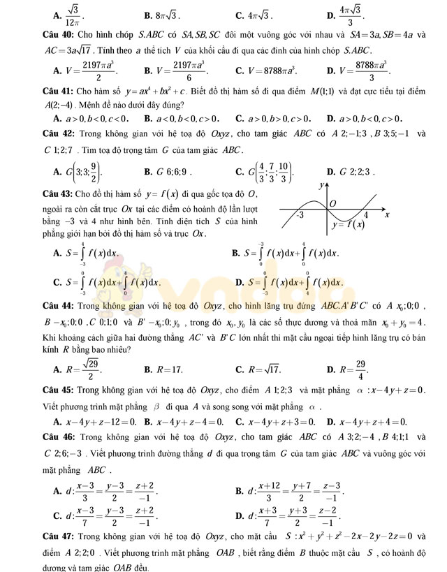 Đề thi thử THPT Quốc gia năm 2017 môn Toán