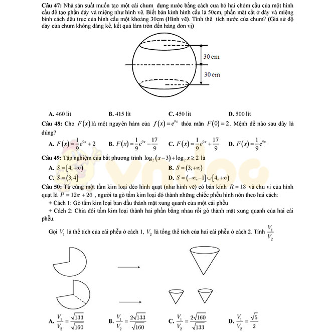 Đề thi thử THPT Quốc gia năm 2017 môn Toán
